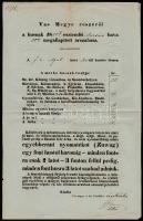 1853 Vas megyei hús árszabás, Vas megyei cs. Kir. főnök titkárának aláírásával, 39x25 cm