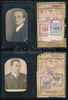 1923-1955 Vegyes MÁV és Fővárosi Villamosvasút arcképes igazolvány tétel, összesen 5 db, vegyes álla...