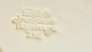 Ironstone tányér készlet ( 3 db), levonó képes, jelzett, hibátlan, d:16-25 cm