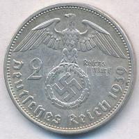 Német Harmadik Birodalom 1939A 2M Ag "Hindenburg" T:2 
German Third Reich 1939A 2 Mark Ag...