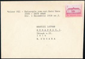 1990 Reizer Pál (1943-2002) szatmári püspök (1990-2002) aláírása egy levélen, pecséttel