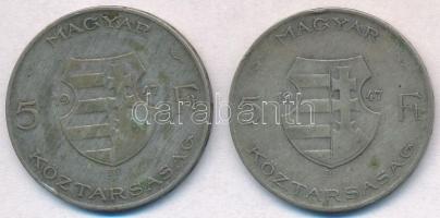 1947. 5Ft Ag "Kossuth" (2x) T:2-,3 patina