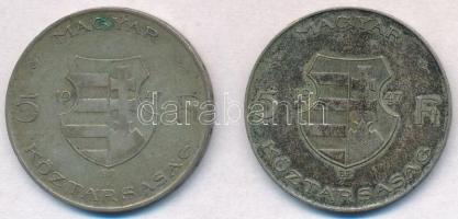1947. 5Ft Ag "Kossuth" (2x) T:2- patina