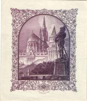 1920-as évek Horváth E. rézkarca, valószínüleg el nem fogadott 5P-s bankjegy tervezetéből készítve T:I