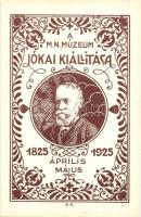 1825-1925 A budapesti Magyar Nemzeti Múzeum Jókai kiállítása emléklapja / Jókai memorial exhibition advertisement