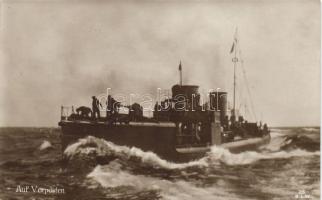 Auf Vorposten / WWI German torpedo boat destroyer ship on outpost, G. L. W. 25.