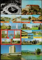 cca 1960-1980 14 db Úttörőket és kiszeseket ábrázoló fotó + 10 db képeslap, 9x12 és 13x18 cm közti m...