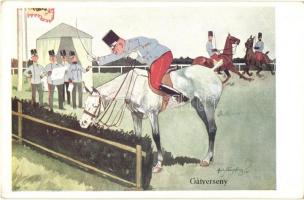 Gátverseny / K.u.K. Officers, cavalry, hussars B. K. W. I. 879-3. s: Schönpflug