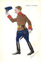 Régi jó szokások / K.u.K. Officer military art postcard s: Matavovszky