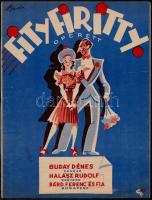 1941Fity Firitty operett kottája, Vogel Eric tervezte art deco borítóval, 31x24 cm