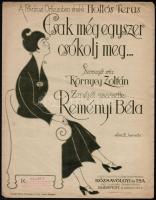 1916 Csak még egyszer csókolj meg...,szecessziós borítójú kotta, 34x26,5 cm