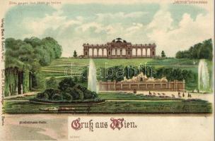 1899 Vienna, Wien XIII. Schönbrunn Park. Verlag Back & Schmitt. Druck E. A. Schwerdtfeger & Co. No. 327. hold to light Art Nouveau litho