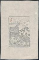 XX. sz. eleje: Szentély. Kínai fametszet rizspapíron / Chinese wood engraving on rice-paper. 21x14 cm