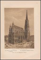 cca 1870 Szent István Dóm Bécsben, Wien Eduard Hölzel, litográfia, jó állapotban, 11x16 cm./ cca 1870 St. Stephens Church, Vienna, Wien, Eduard Hölzel, Litography, in good condition, 11x16 cm.