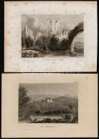 cca 1840-1880 7 db régi acélmetszet különféle metszőktől (Die Bettenburg, Der Bodensee, Bad Pfeffers...