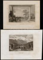 cca 1840-1880 7 db régi acélmetszet különféle metszőktől (Die Bettenburg, Der Bodensee, Bad Pfeffers...