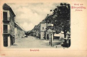 1899 Mürzzuschlag, Hauptplatz / main square, shops. C. Ledermann Jr. (EK)
