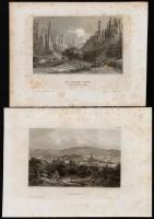 cca 1840-1880 7 db régi acélmetszet különféle metszőktől (Melchtal,Die Morgarten Capelle, Der Burgpl...