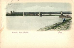 1899 Vienna, Wien; Kronprinz Rudolf-Brücke / bridge (EK)