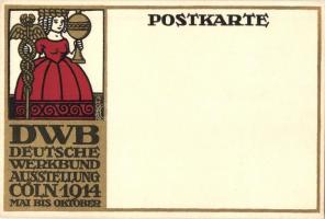 1914 DWB Deutsche Werkbund Ausstellung Coln / German Association of Craftsmen exhibition in Rheinspark Cologne. advertisement art postcard s: Änne Koken