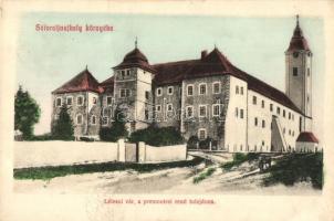 Lelesz, Leles (Újhely, Slovenské Nové Mesto); vár, a premontrei rend tulajdona. Vasúti étterem kiadása / castle (EK)