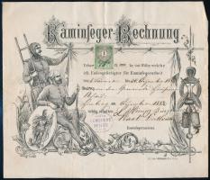 1882 Ausztria dekoratív kéményseprő számla