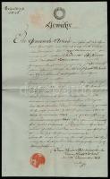 Ausztria 1830 Okmány 15kr szignettás papíron