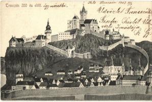 2 db régi felvidéki városképes lap: Trencsén, Trencsénteplic / 2 pre-1945 Upper Hungarian town-view ...