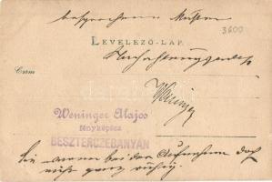 Besztercebánya, Banska Bystrica; családi fotó korai képeslapon, Weininger Alajos fényképész pecsétjé...