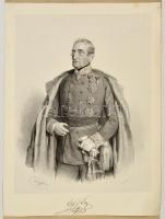cca 1859 Josef Kriehuber (1800-1876): Franz Johann Nepomuk Reichsgraf von und zu Eltz (1786-1873) altábornagy, Johann Haller-ny., litográfia, tintás bejegyzéssel, 40x30 cm