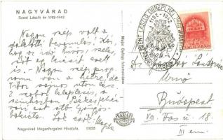 Nagyvárad, Oradea; Szent László év 1192-1942. Szent László tér, villamos. Major György fotomontázsa ...