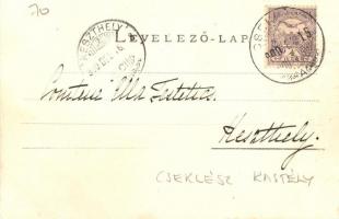 1900 Cseklész, Ceklís, Bernolákovo; Esterházy kastély,  automobil. Festetics Ella grófnőnek címezve ...