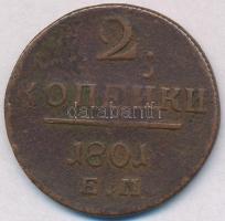 Orosz Birodalom 1801EM 2k Cu "I. Pál" T:2-
Russian Empire 1801EM 2 Kopeks Cu "Paul I...