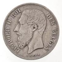 Belgium 1866. 50c Ag II. Lipót francia körirat T:2- Belgium 1866. 50 Centimes Ag Leopold II legend in French C:VF