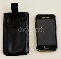Samsung S7500 Galaxy Ace Plus okostelefon, bőr tokban, kártyafüggetlen, saját dobozában, jó állapotban,