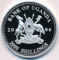 Uganda 2006. 2000Sh Ag "A labdarúgás halhatatlanjainak csarnoka - Portugália 2000-es évek / Lui...