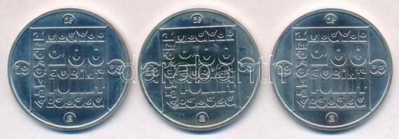 1985. 200Ft Ag (3xklf) "Természetvédelem - Mocsári Teknős, Vadmacska, Vidra" T:BU 
Adamo ...