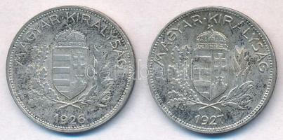 1926-1927. 1P Ag (2x) T:1-,2 patina