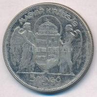 1930. 5P Ag "Horthy jobbra" T:2-,3 patina
Adamo P8