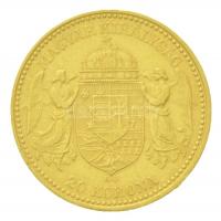 1892KB 20K Au "Ferenc József" Körmöcbánya (6,76g/0.900) T:2,2-  Hungary 1892KB 20 Korona A...