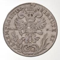 1771B/EVM-D 20kr Ag "II. József" (6,48g) T:2,2- fülnyom
Huszár: 1839., Unger III.: 1306.a