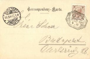 1899 Merano, Meran (Südtirol); Kurhaus / spa + Bozen Bahnhof stamp (EK)
