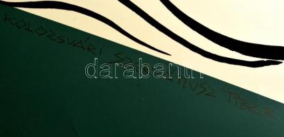 Szervátiusz Tibor (1930-): Jelenet. Szitanyomat, papír,  jelzett, 42×30 cm