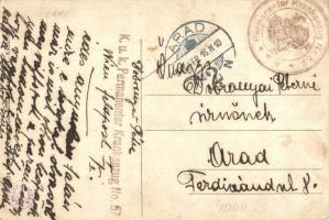 Brassó, Kronstadt, Brasov; látkép / general view + K.u.K. Permanenter Krankenzug No. 57. (EK)