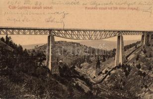 Csíkgyimes, Gyimes, Ghimes; Karakkói vasúti híd. Bermann Volf kiadása / railway bridge, viaduct (EK)