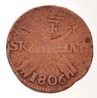 Svédország 1806. 1/4s Cu "IV. Gusztáv" T:2-,3 ph.
Sweden 1806. 1/4 Skilling Cu "Gust...
