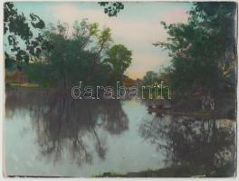 cca 1940 Színezett fotók, 2 db vintage fénykép, 18x24 cm és 9x14 cm