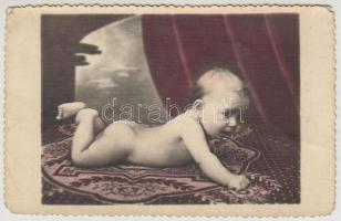 cca 1940 Színezett fotók, 2 db vintage fénykép, 18x24 cm és 9x14 cm