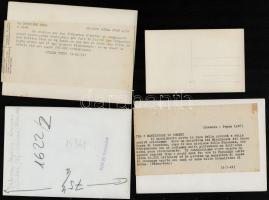 cca 1934 Fejdíszek, különféle nyelveken feliratozott 4 db vintage  sajtófotó, 18x13 cm