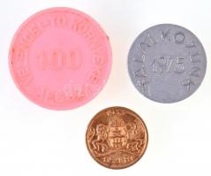 3db-os zseton és bárca tétel, közte 1933. "B.Sz.K.R.T. Kis Szakasz Jegy" T:2